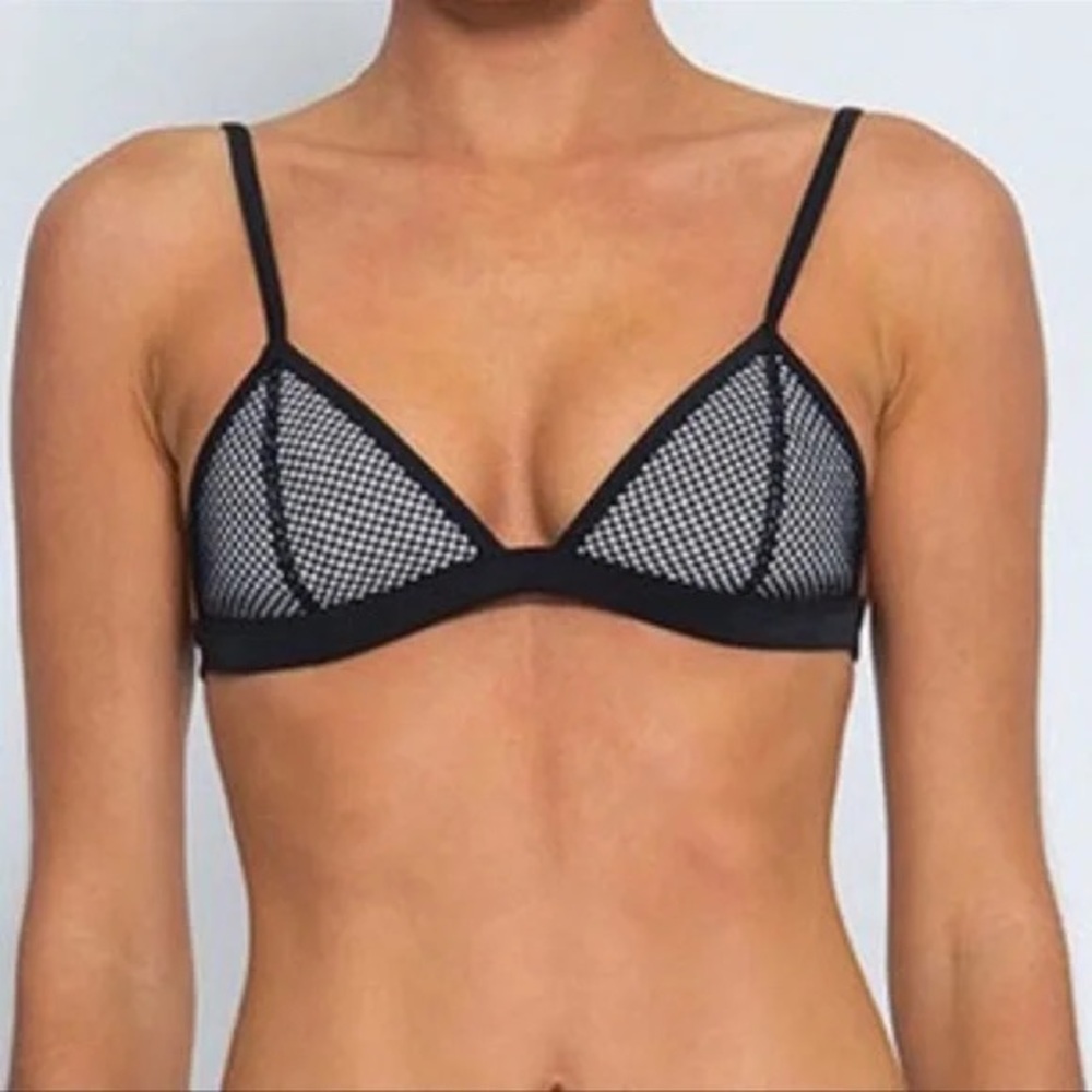 Triangl Swimwear Black and White Mesh Bikini Top